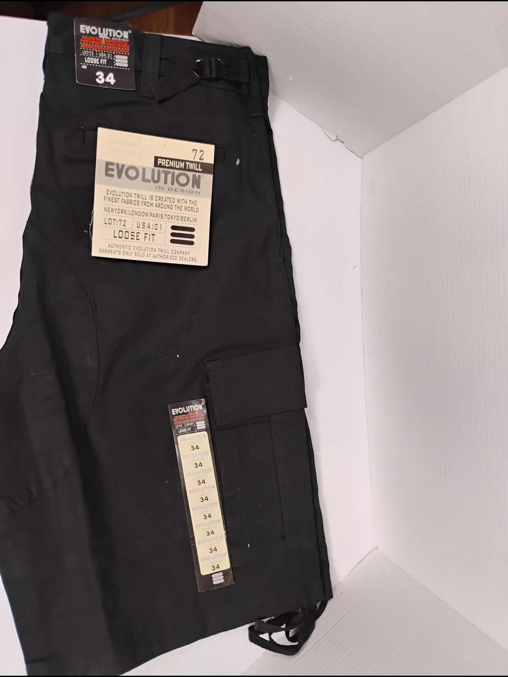 Revolution Men's Black Cargo Pants - Loose Fit